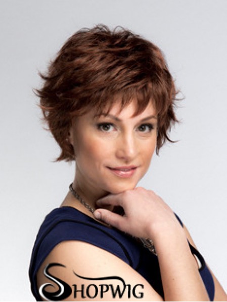 Short Wavy Capless Layered 8 inch Sleek Synthetic Wigs