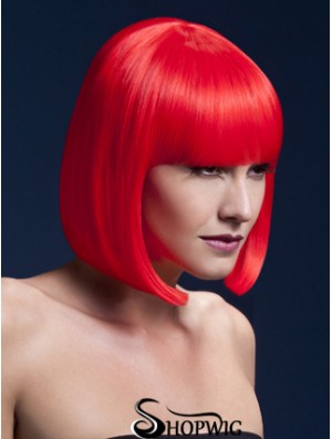 Affordable 12 inch Straight Red Bobs Short Wigs