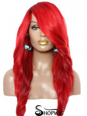 Wavy With Bangs Lace Front Amazing 22 inch Red Long Wigs