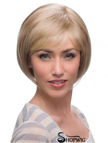 Chin Length Blonde Top 10 inch Straight Bob Wigs