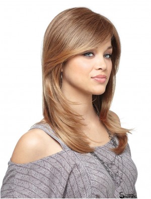 Popular Auburn Straight Layered Lace Front Long Wigs