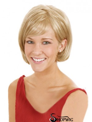 Lace Front Chin Length Straight Blonde High Quality Bob Wigs