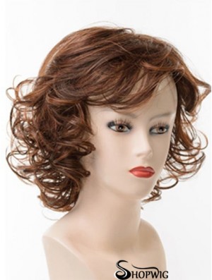 Chin Length Layered Curly Brown Best Synthetic Wigs