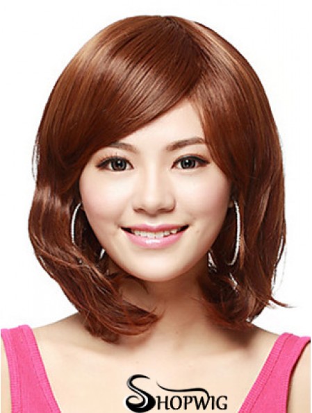 Shoulder Length Bobs Straight Auburn Flexibility Synthetic Wigs