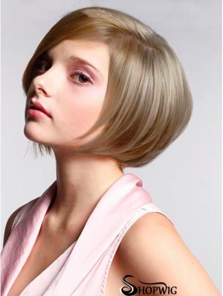 Synthetic Lace Wigs Cheap Bobs Cut Blonde Color Chin Length