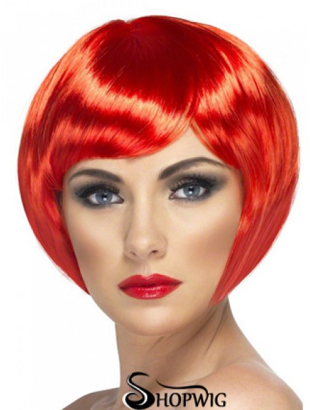 Sassy 8 inch Straight Red Bobs Short Wigs