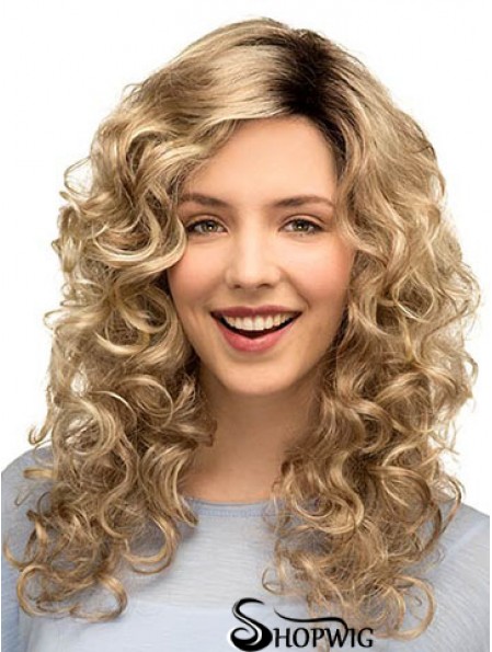 Curly Ideal 16 inch Blonde Classic Long Wigs