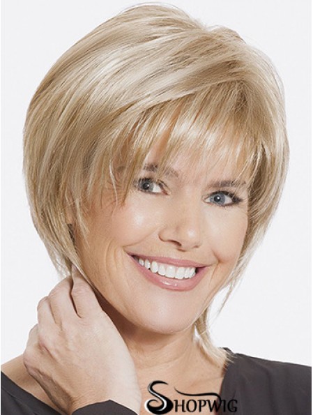 Straight With Bangs 8 inch Sleek Short Wigs