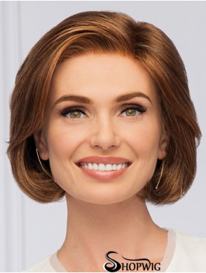 Auburn Wavy Monofilament Bobs 10 inch Synthetic Wigs Women