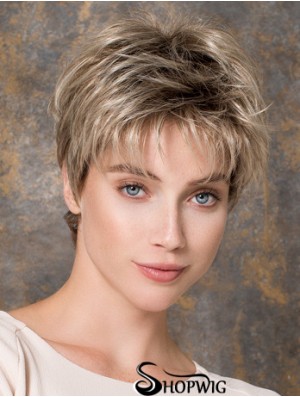 Capless Straight Blonde Boycuts 6 inch Synthetic Wigs Online