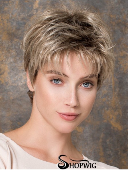 Capless Straight Blonde Boycuts 6 inch Synthetic Wigs Online