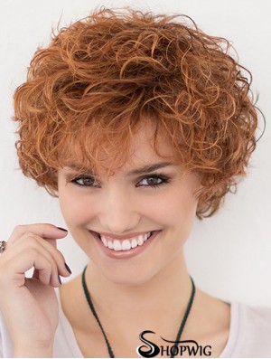 Lace Front Curly Copper Layered 10 inch Short Hairstyles