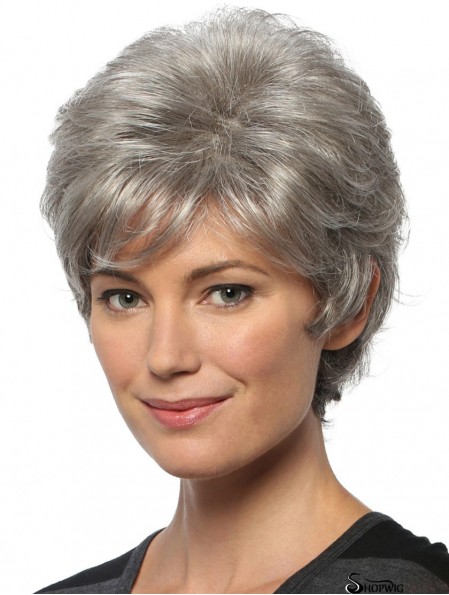 Short Wavy 8 inch Capless Cheap Grey Wigs