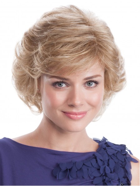 Blonde Wavy 9 inch Capless Wig For Women Classic Style