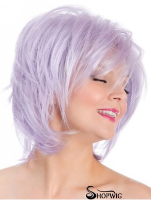 Capless Straight Lilac 8 inch Bobs Fashion Wig