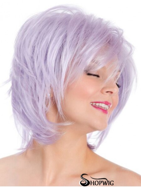 Capless Straight Lilac 8 inch Bobs Fashion Wig