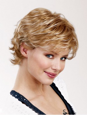 Wavy Layered Capless 8 inch Blonde Short Wholesale Synthetic Wigs