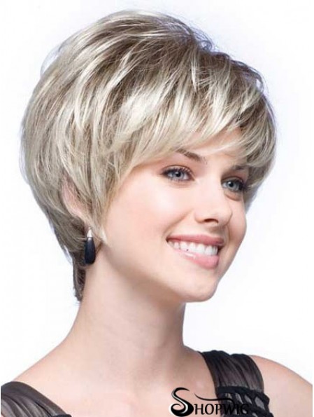 Grey Wigs With Synthetic Short Length Wavy Style