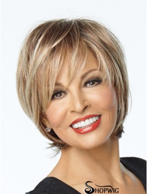 Lace Front Wigs For Sale With Bangs Short Length Blonde Color