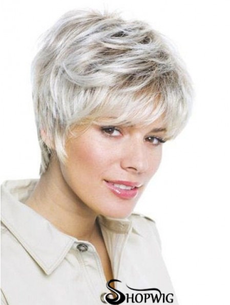 Synthetic Amazing Short Wavy Grey Wigs