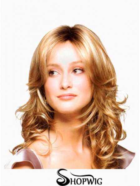 Wavy Layered Long Blonde Discount Lace Front Wigs