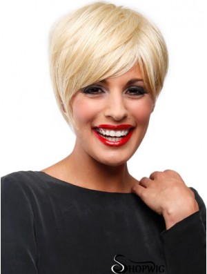 Affordable Blonde Short Straight Boycuts Lace Front Wigs