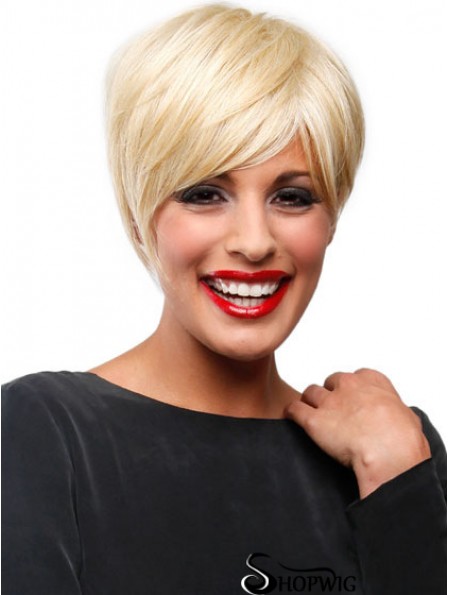 Affordable Blonde Short Straight Boycuts Lace Front Wigs