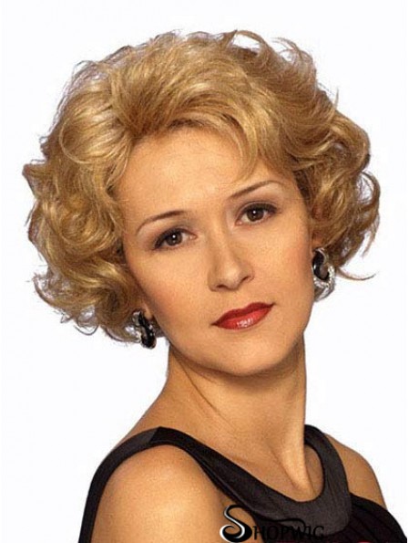 Stylish Blonde Short Wavy Layered Lace Front Wigs