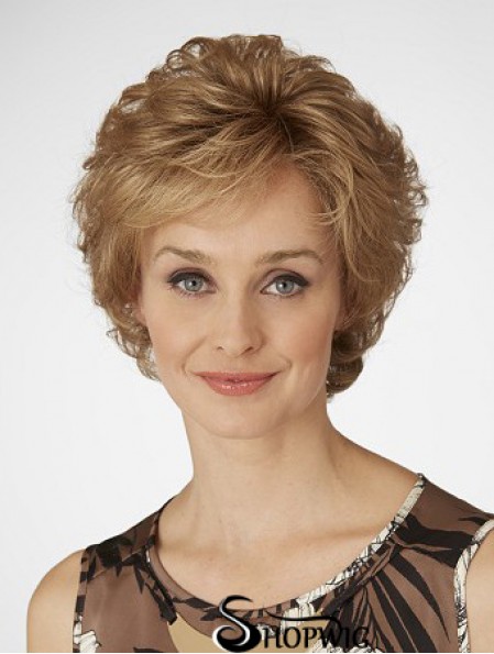 Short Curly Layered Popular Blonde Lace Front Wigs