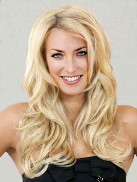 Long Wavy Blonde High Quality Synthetic Half Wigs