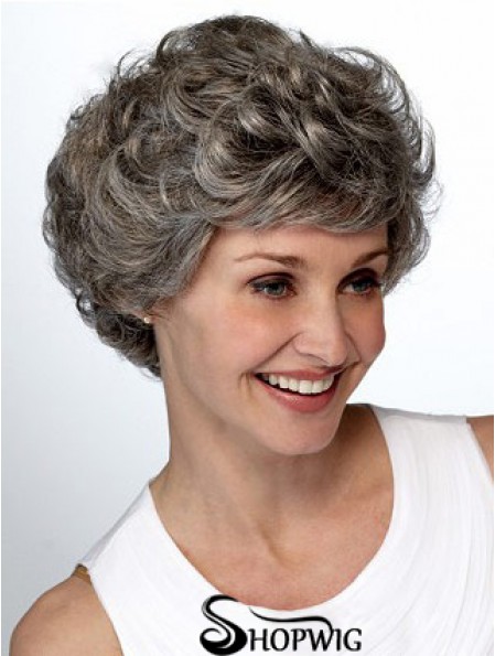 Synthetic Popular Short Wavy Grey Wigs