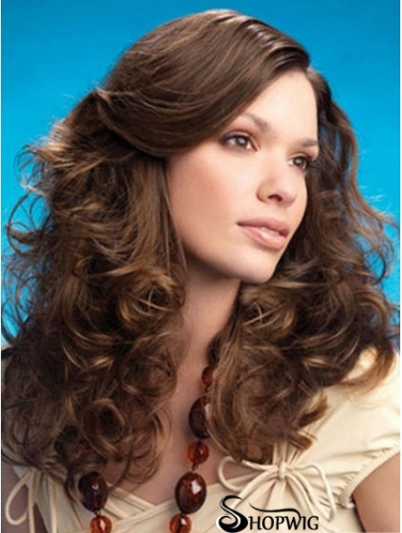 Curly Layered Long Brown Affordable Lace Front Wigs