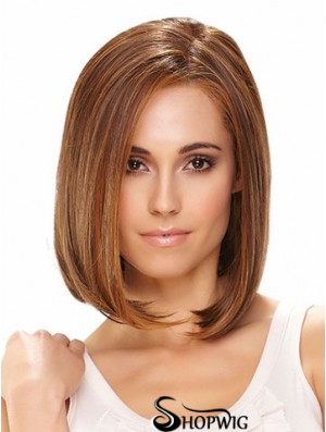 Lace Front Chin Length Straight Brown Hairstyles Bob Wigs