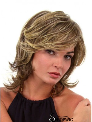 Trendy Brown Chin Length Wavy Layered Lace Front Wigs