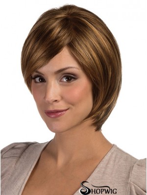 Lace Front Chin Length Straight Brown Perfect Bob Wigs