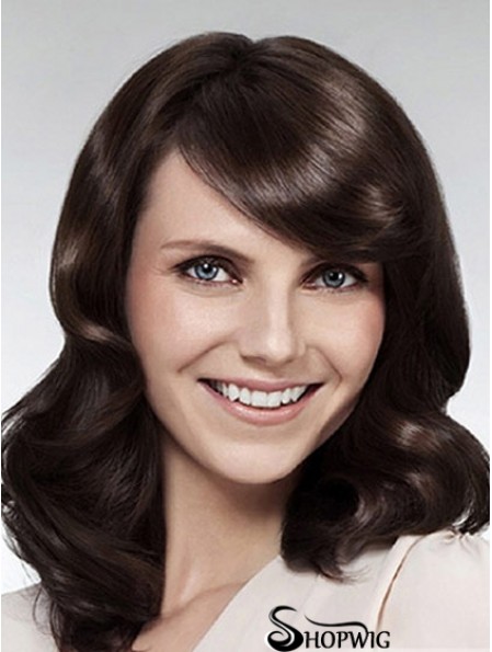 Wavy With Bangs Long Brown Popular Lace Front Wigs