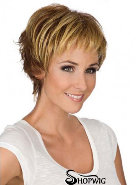 6 inch Modern Blonde Boycuts Monofilament Wigs