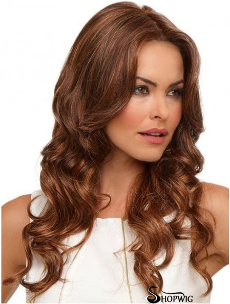 Suitable Auburn Curly Without Bangs Lace Front Long Wigs