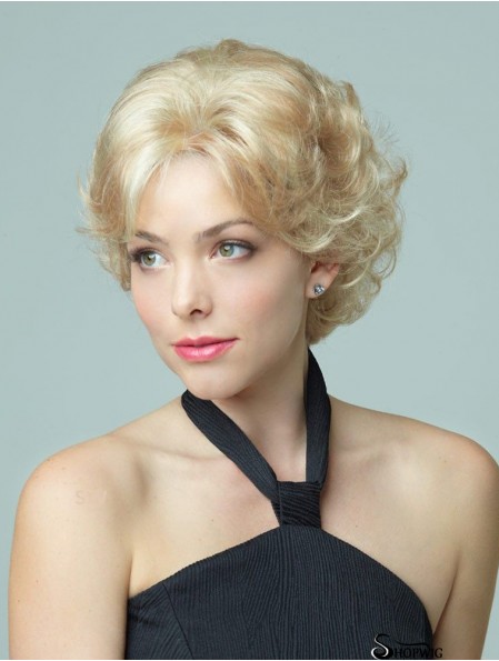 11 inch Comfortable Curly Layered Blonde Short Wigs