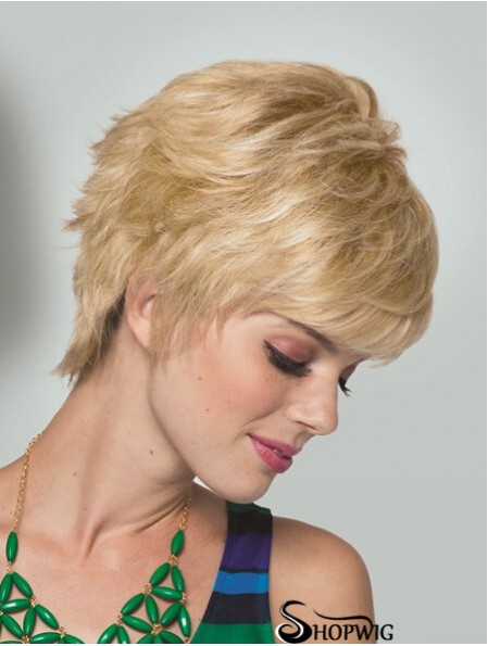 Boycuts Short Straight Blonde 5 inch Convenient Monofilament Wigs