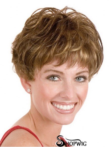 Layered Short Straight Blonde 5 inch Style Monofilament Wigs