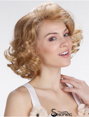 Blonde 12 inch Exquisite Chin Length Curly Classic Lace Wigs