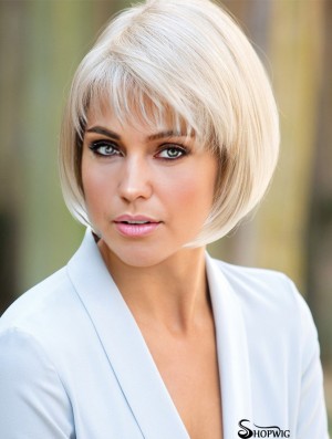 10 inch Short Capless Platinum Blonde Best Bob Wig