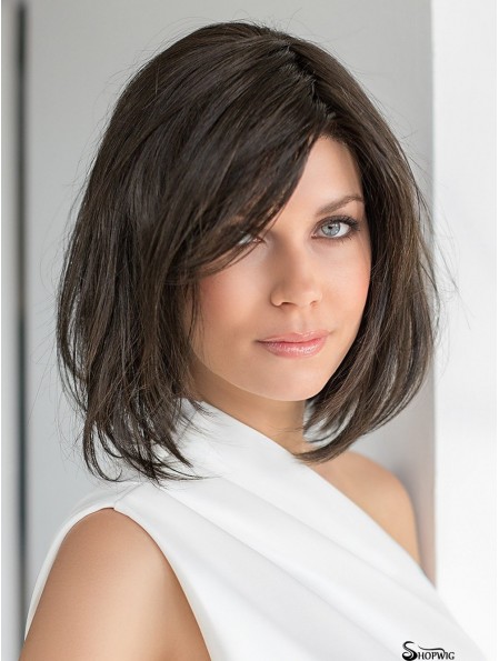 10 inch Chin Length 100% Hand-tied Brown Bob Hairstyles