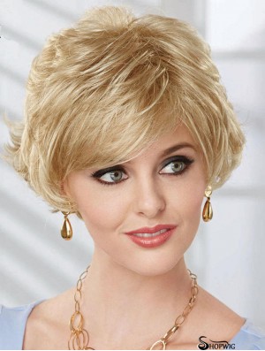 Bob Wig UK With Synthetic Capless Wavy Style Chin Length
