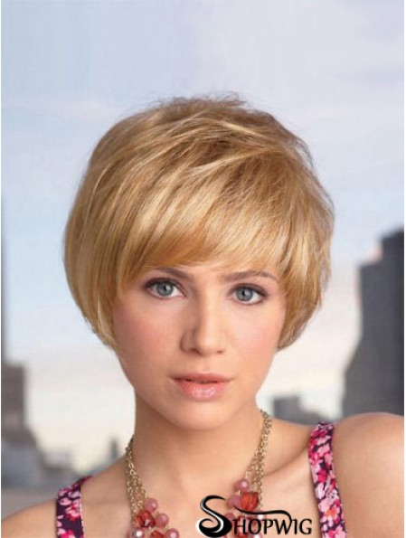 Capless Short Straight Blonde Designed Bob Wigs