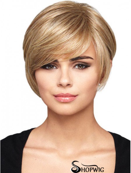 Capless Short Straight Blonde Hairstyles Bob Wigs