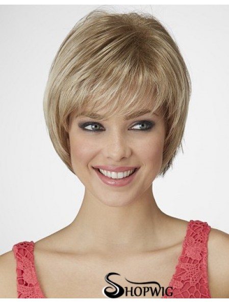 Straight Chin Length Blonde 9 inch Capless Beautiful Bob Wigs