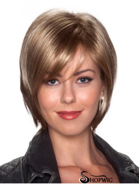 Straight Chin Length Blonde 10 inch Capless Affordable Bob Wigs