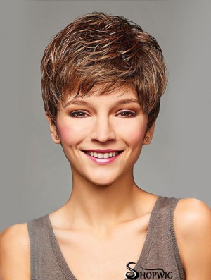 Short Curly Wigs With Capless Synthetic Blonde Color Cropped Length